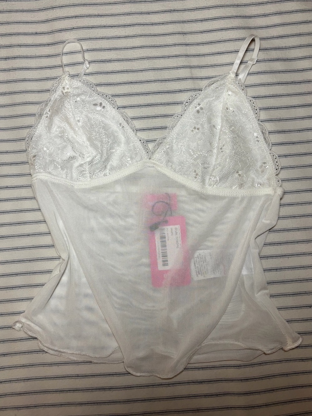 Edikted White Sheer Lace Camisole